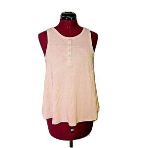Treasure & Bond Tank Top Lavender Women Linen Blend Size Large Buttons